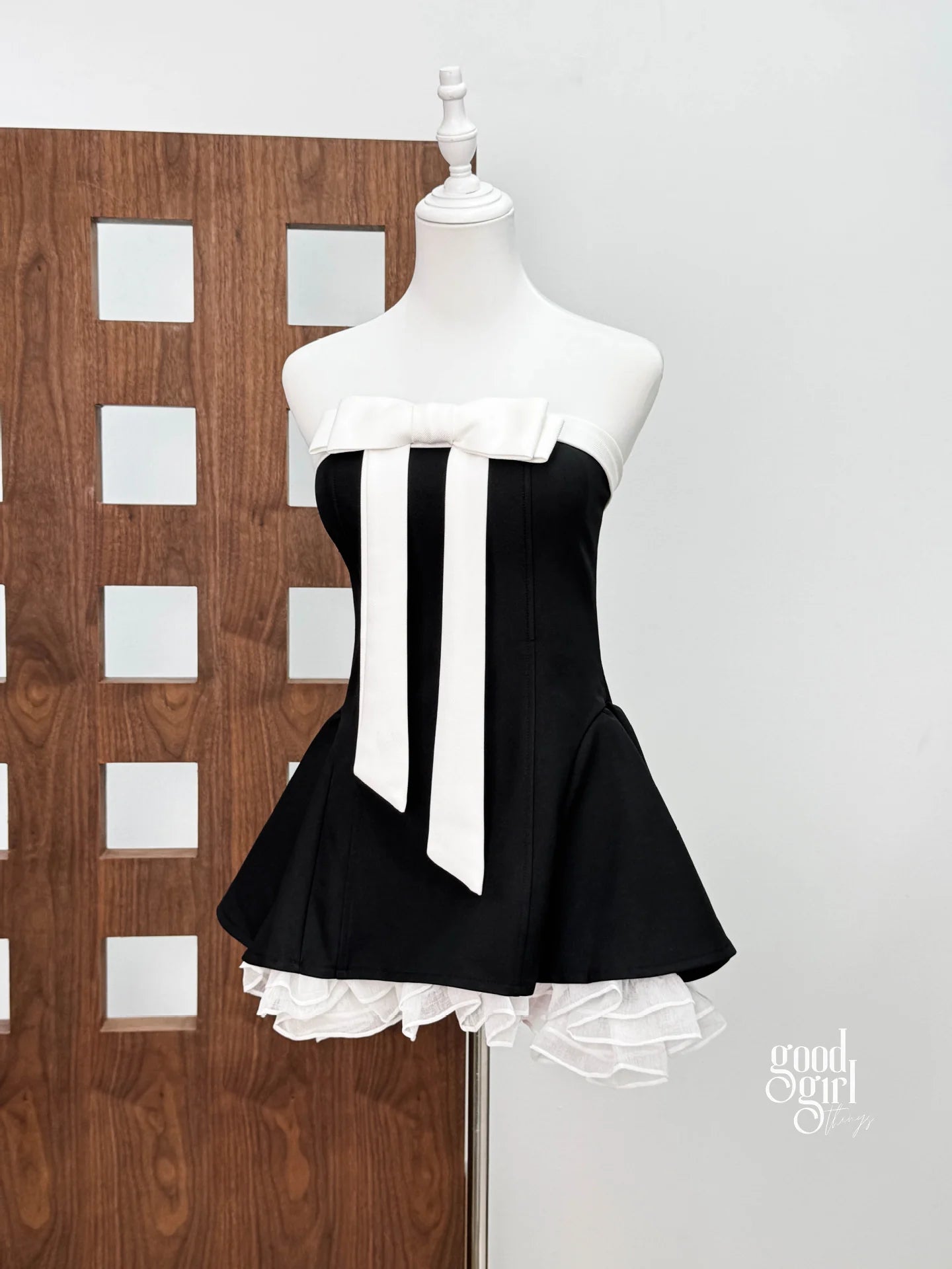 Strapless Bow Mini Dress