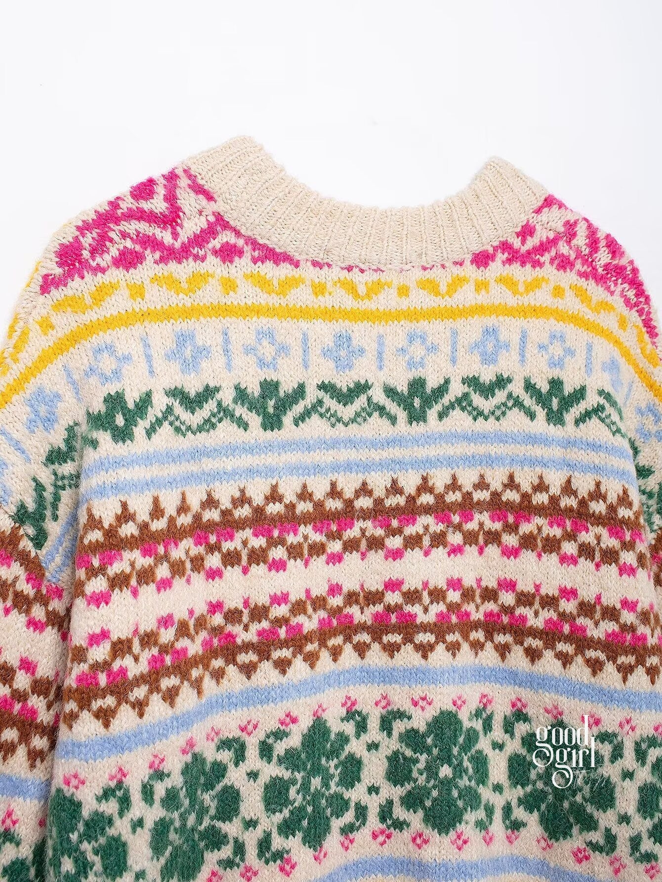 Terri Contrasting Jacquard Sweater