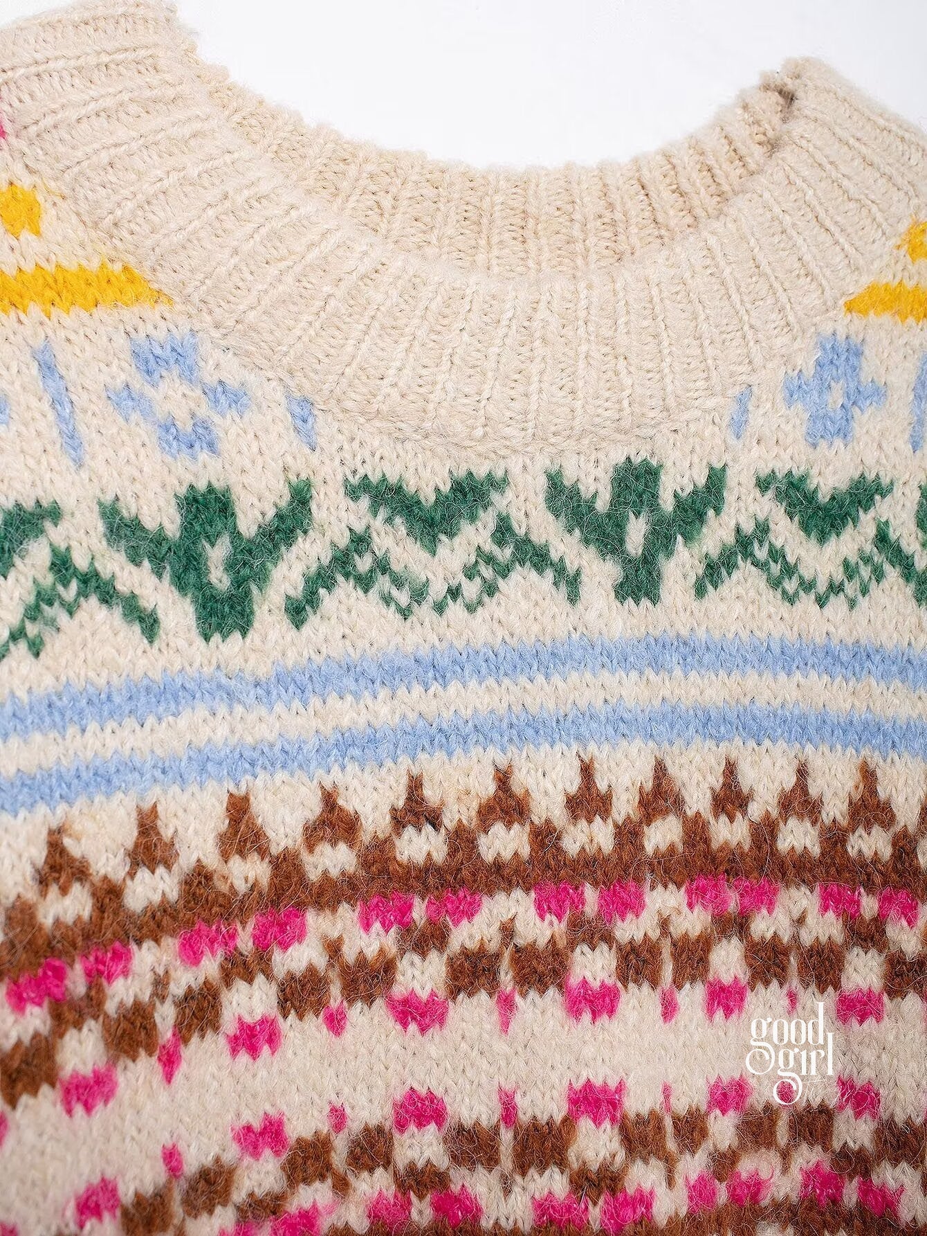 Terri Contrasting Jacquard Sweater