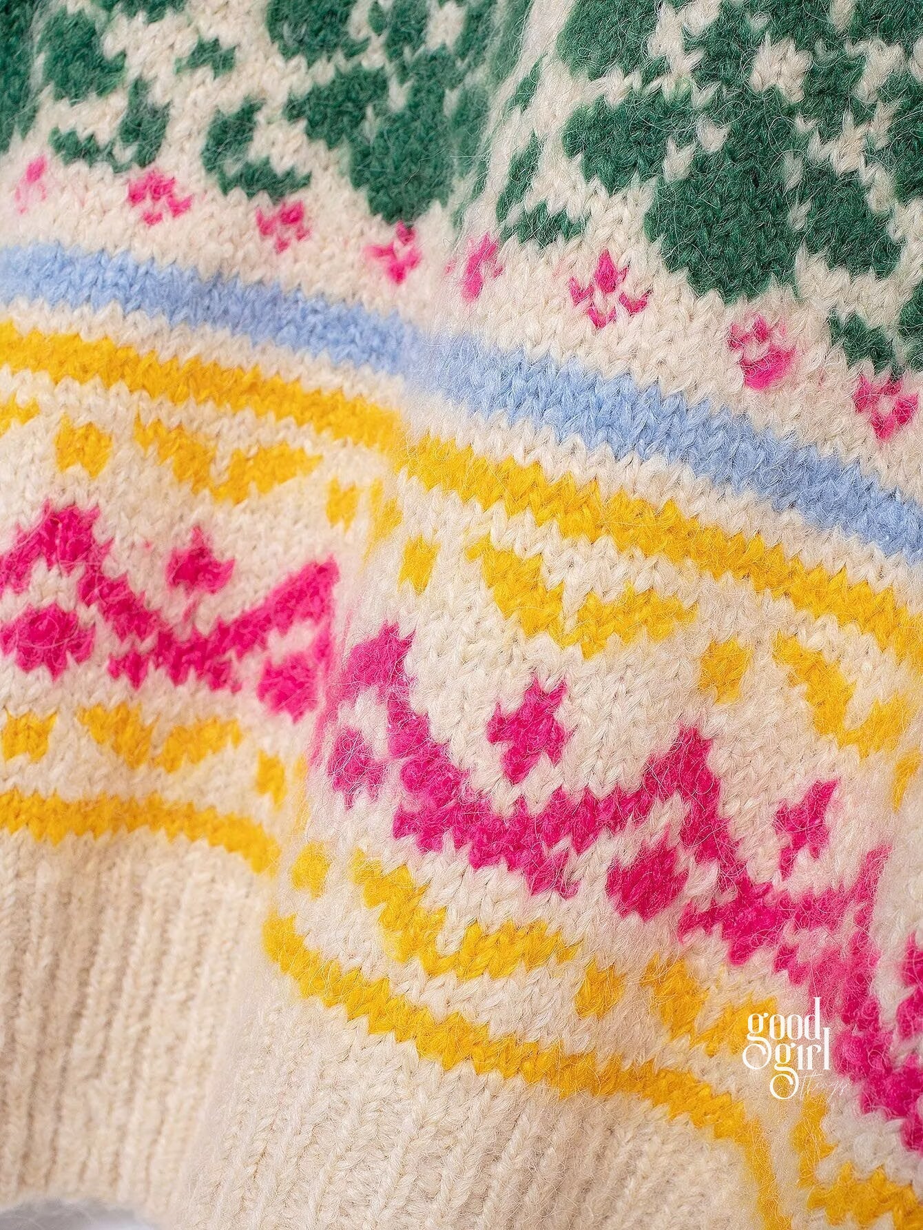 Terri Contrasting Jacquard Sweater