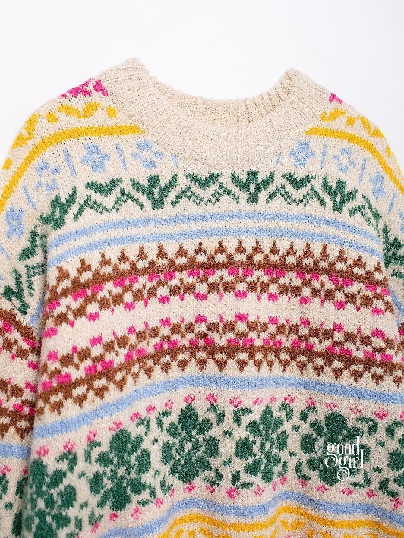 Terri Contrasting Jacquard Sweater