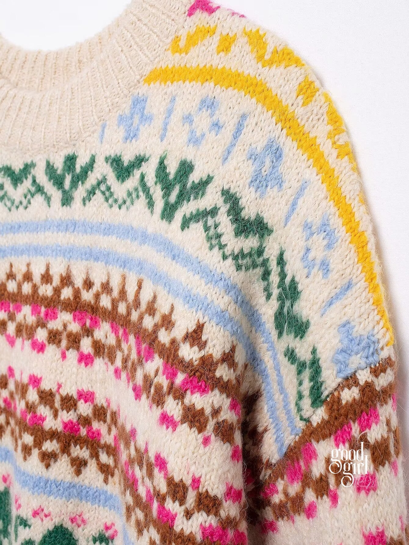 Terri Contrasting Jacquard Sweater