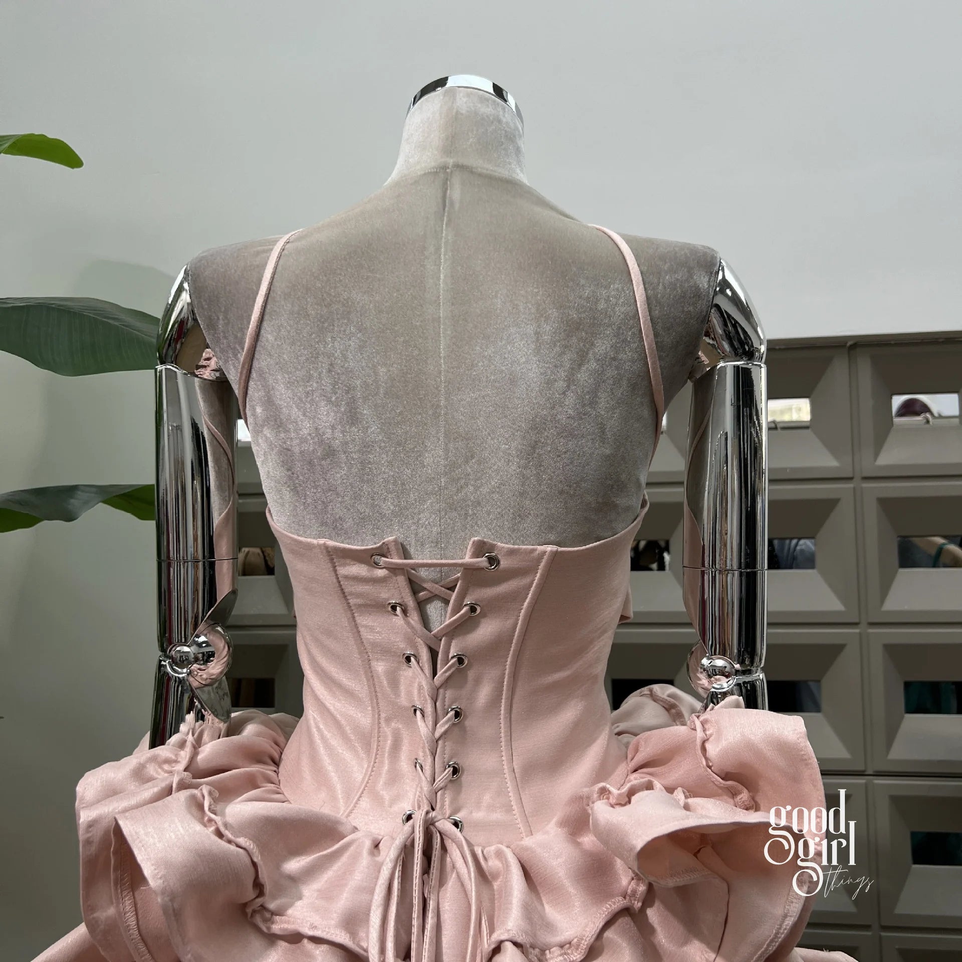 Tiered Halter Skirt Set - Light Pink