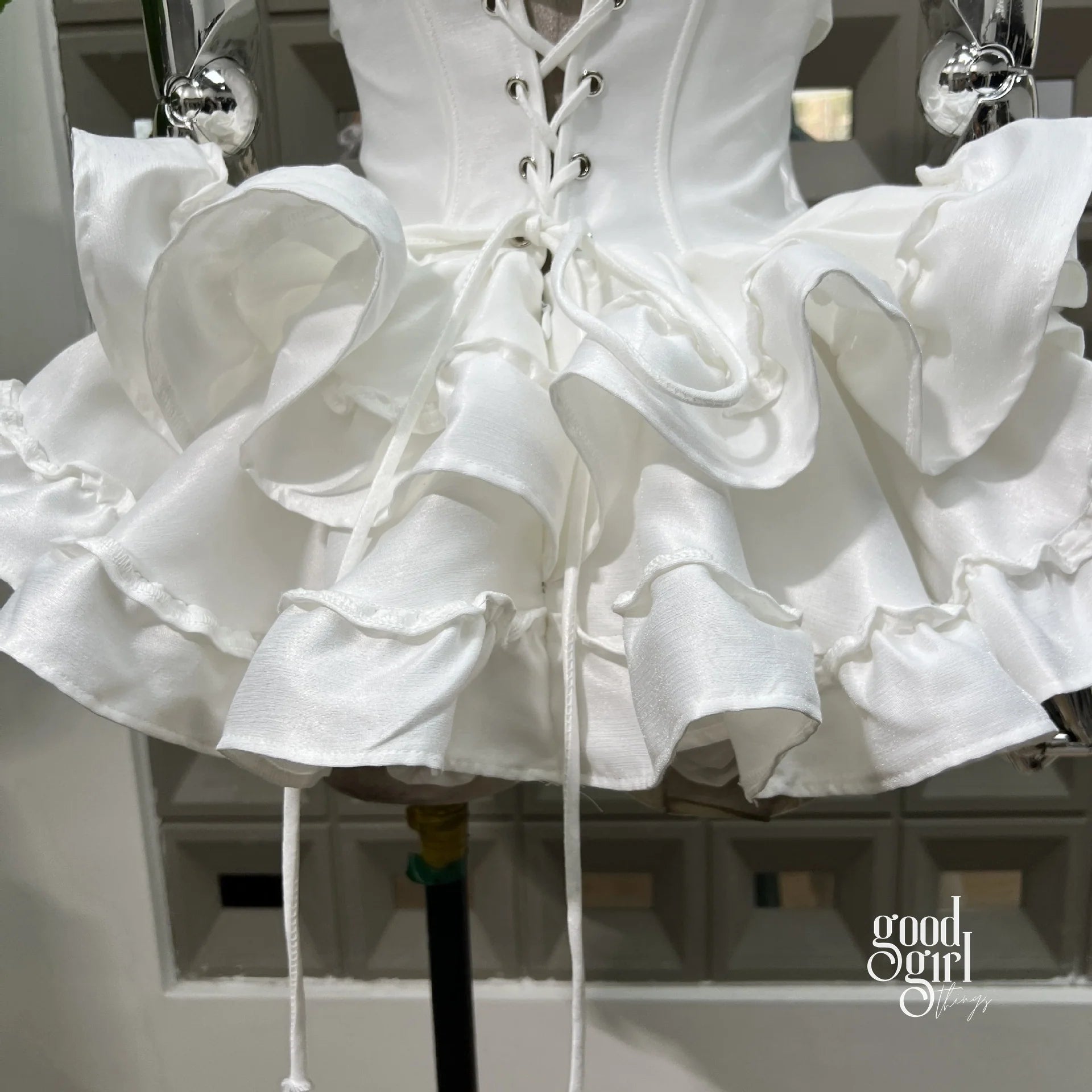 Tiered Halter Skirt Set - White