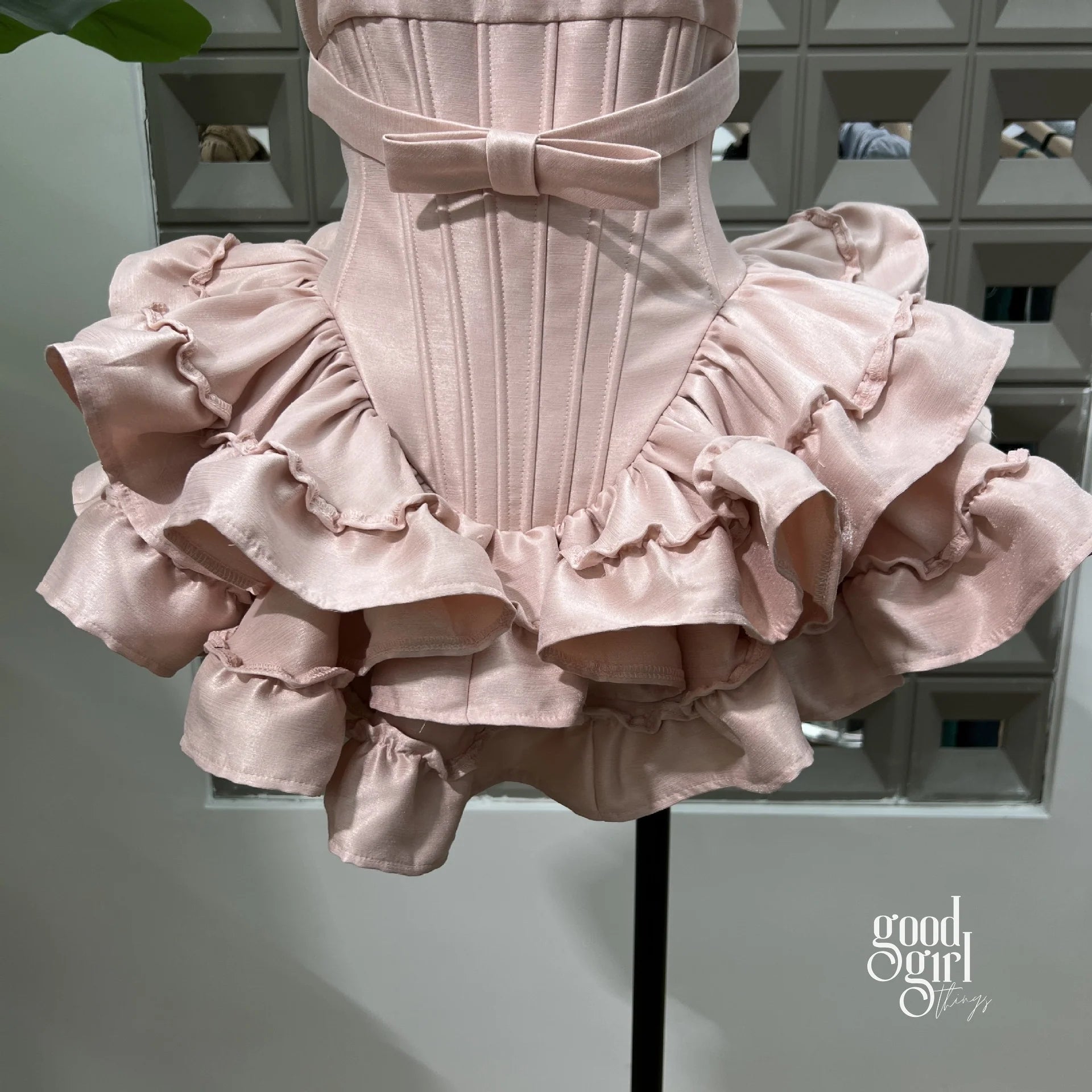 Tiered Halter Skirt Set - Light Pink