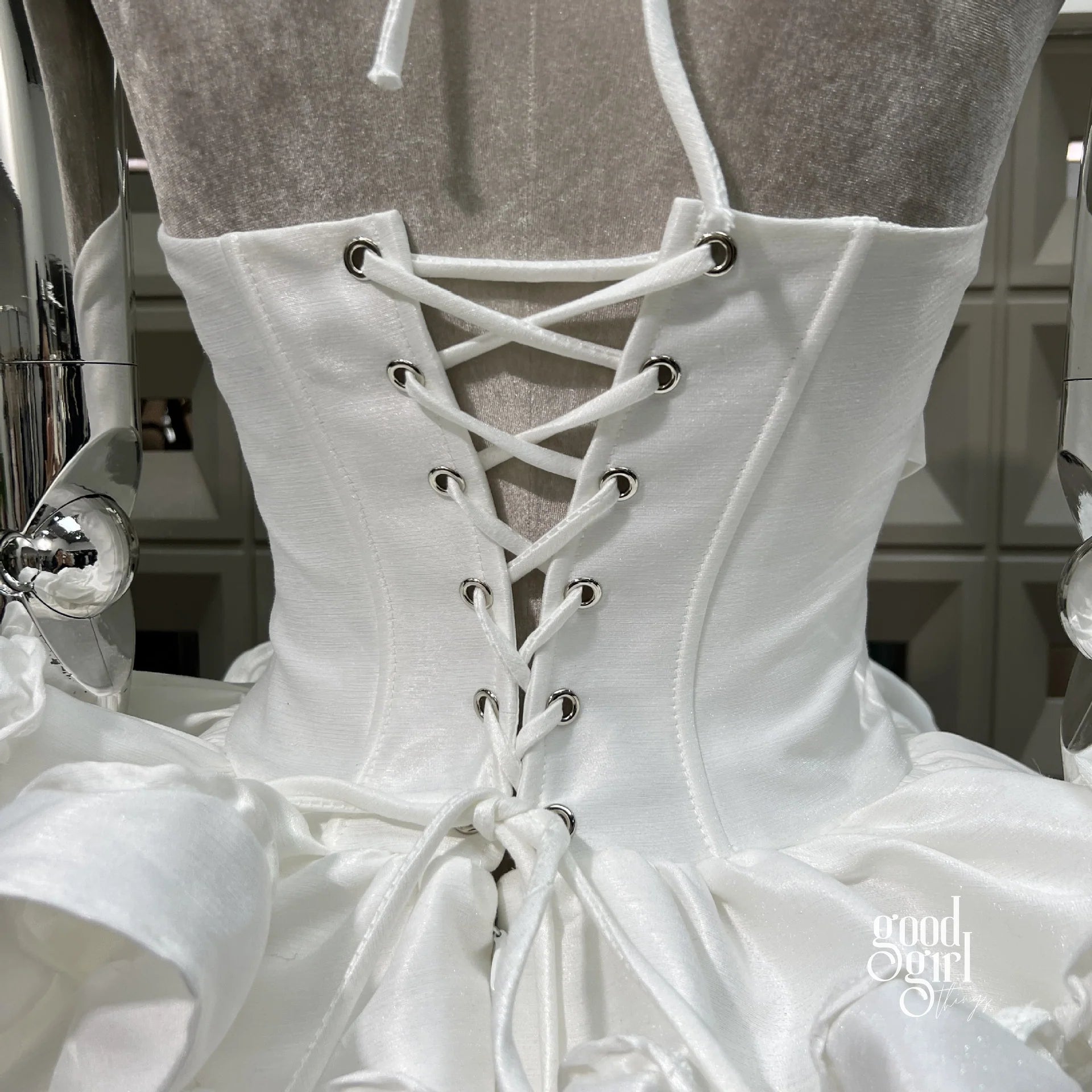 Tiered Halter Skirt Set - White