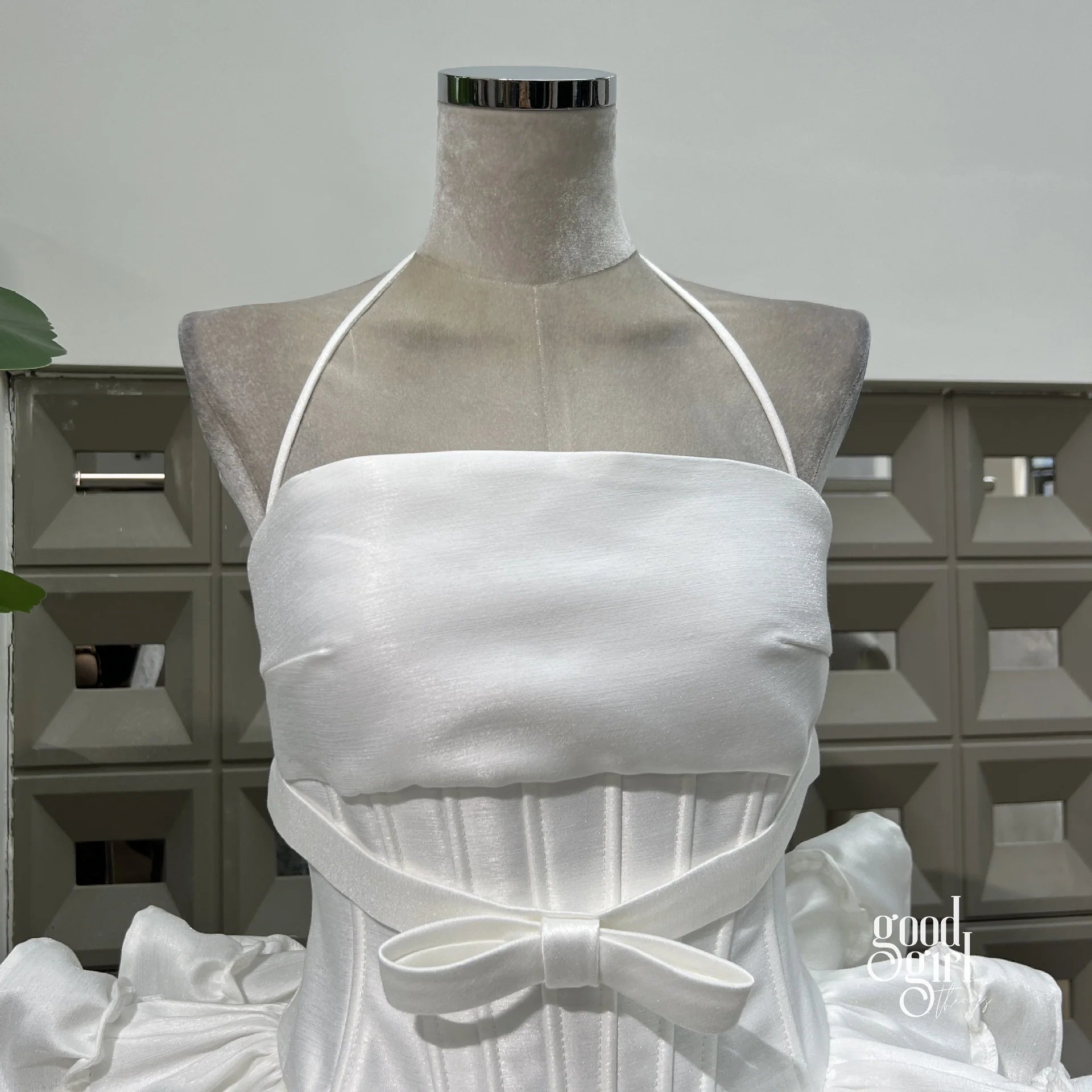 Tiered Halter Skirt Set - White