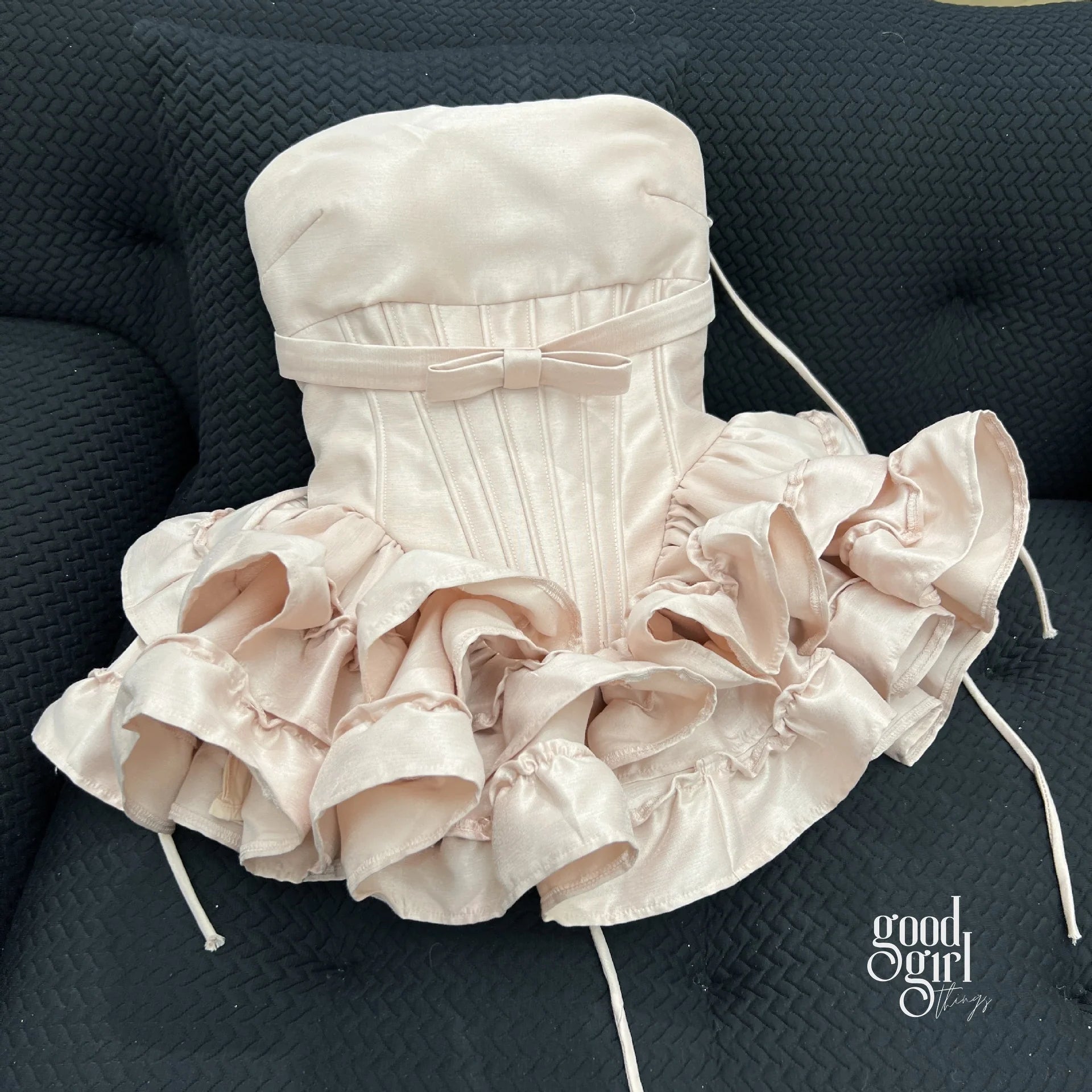 Tiered Halter Skirt Set - Light Pink