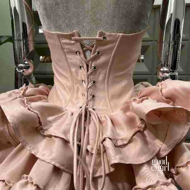 Tiered Halter Skirt Set - Light Pink