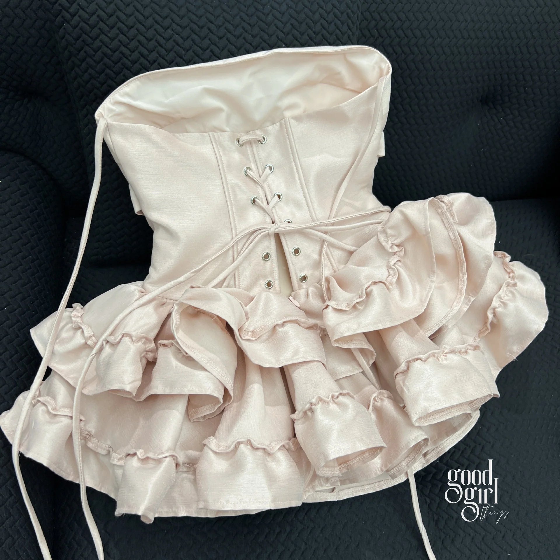 Tiered Halter Skirt Set - Light Pink