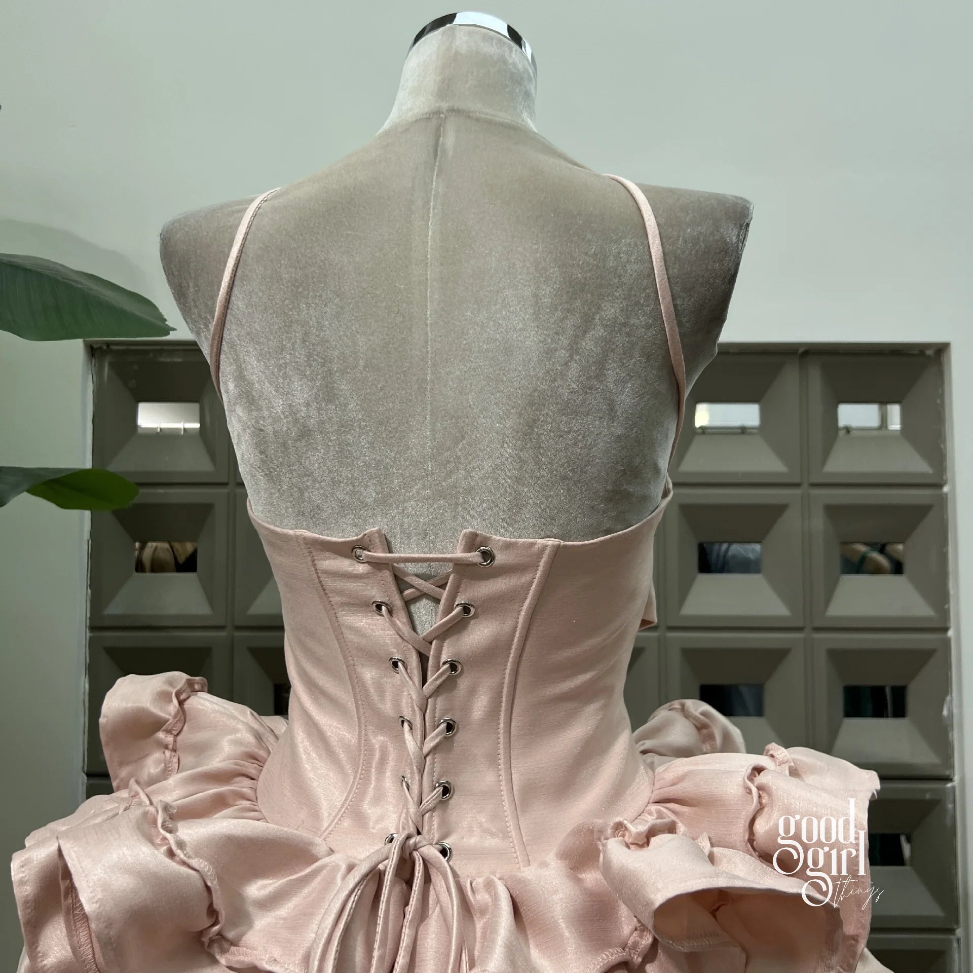 Tiered Halter Skirt Set - Light Pink