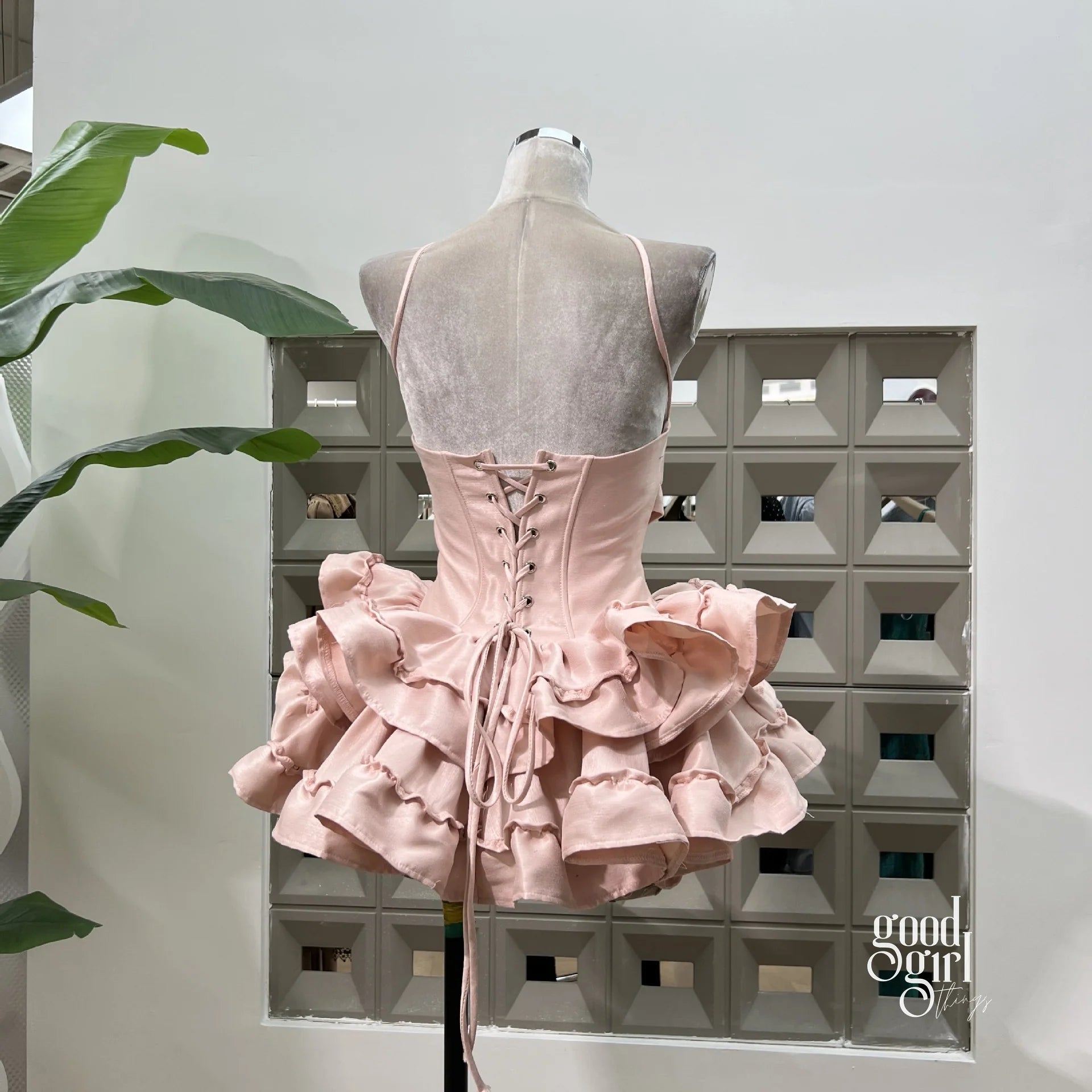Tiered Halter Skirt Set - Light Pink