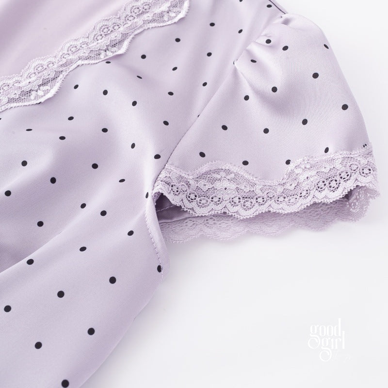 Vedika Polka Dot Puff Sleeve Midi Dress