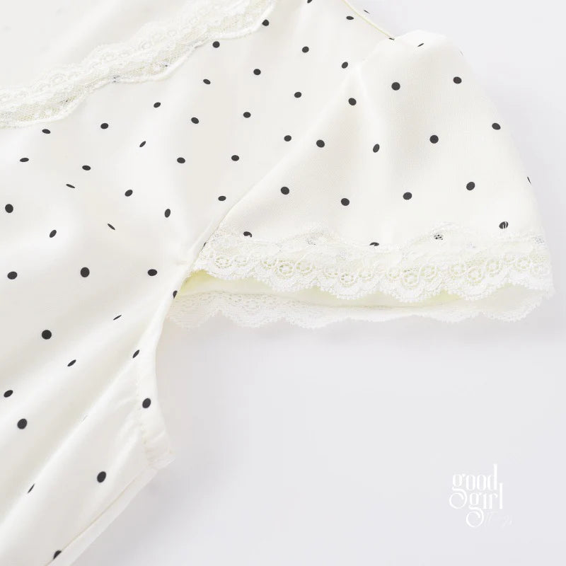 Vedika Polka Dot Puff Sleeve Midi Dress