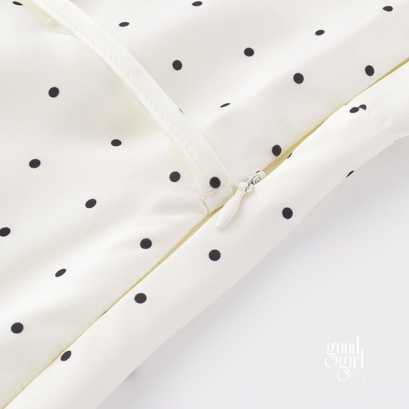 Vedika Polka Dot Puff Sleeve Midi Dress