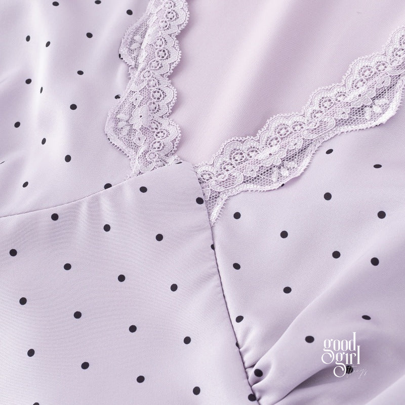 Vedika Polka Dot Puff Sleeve Midi Dress