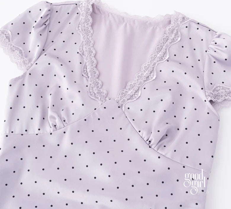 Vedika Polka Dot Puff Sleeve Midi Dress