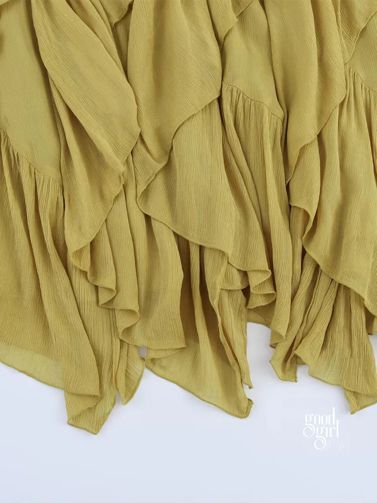 Yatzil Layered Irregular Maxi Skirt