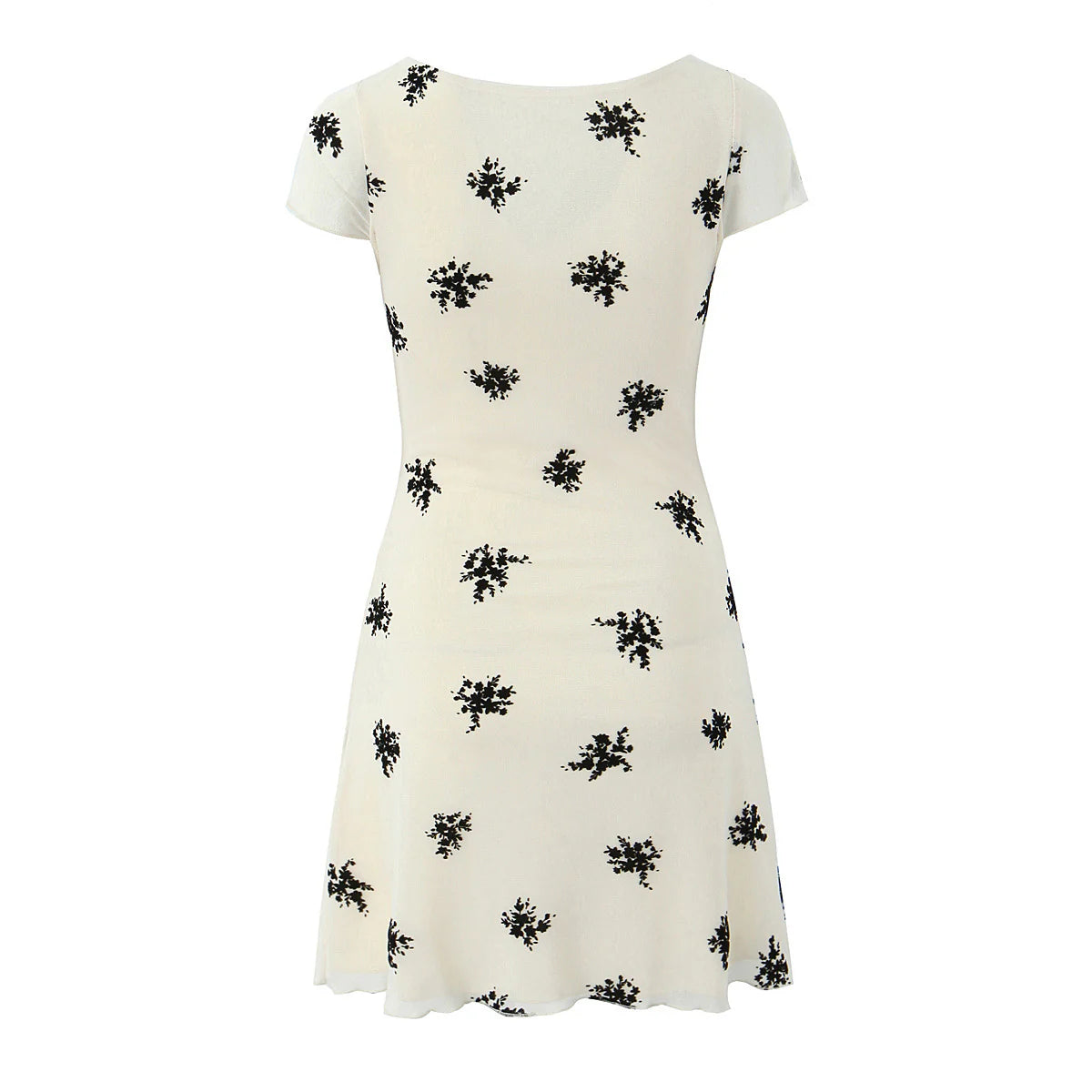 Zamzam Flocked Lace Mini Dress