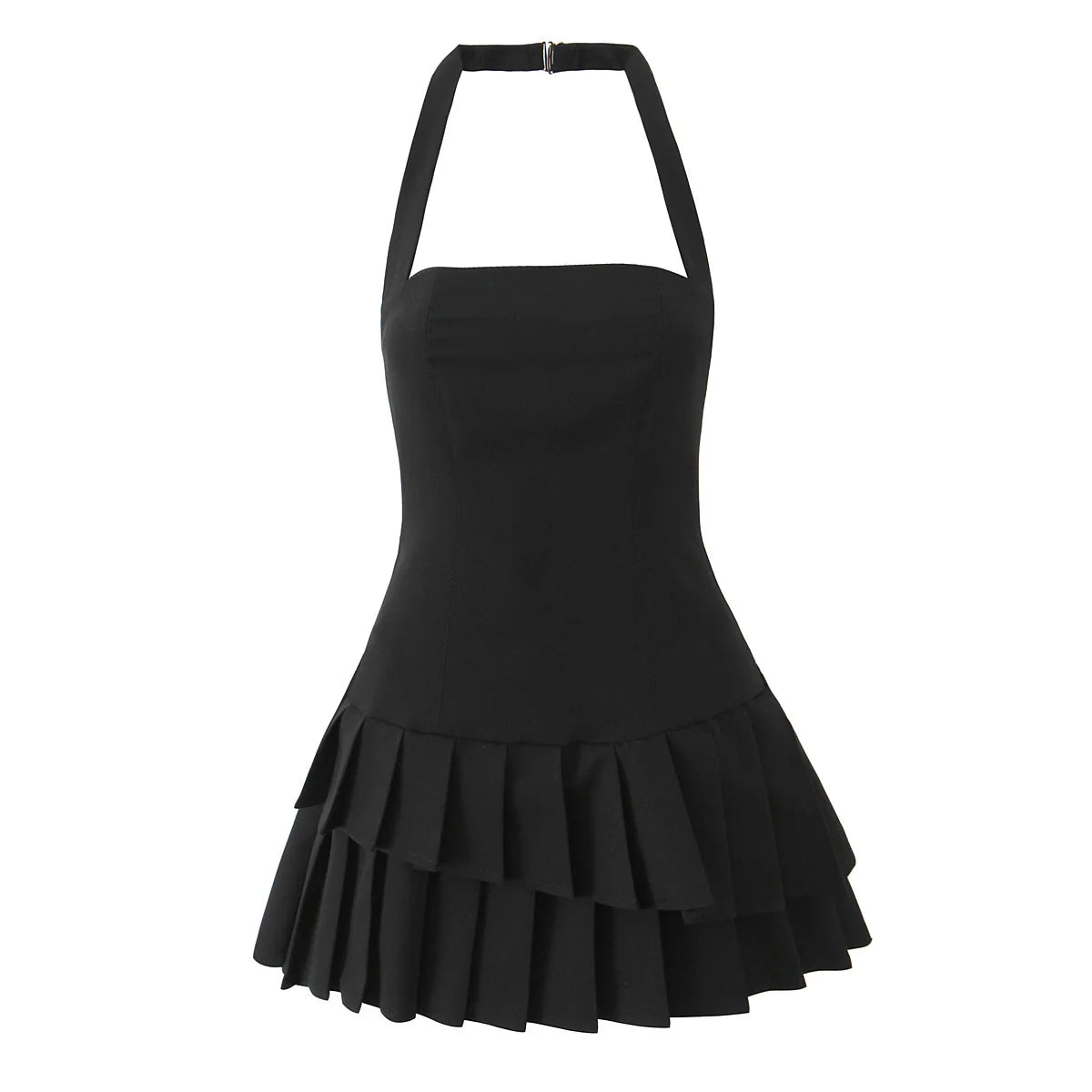 Zaniah Halter Pleated Mini Dress