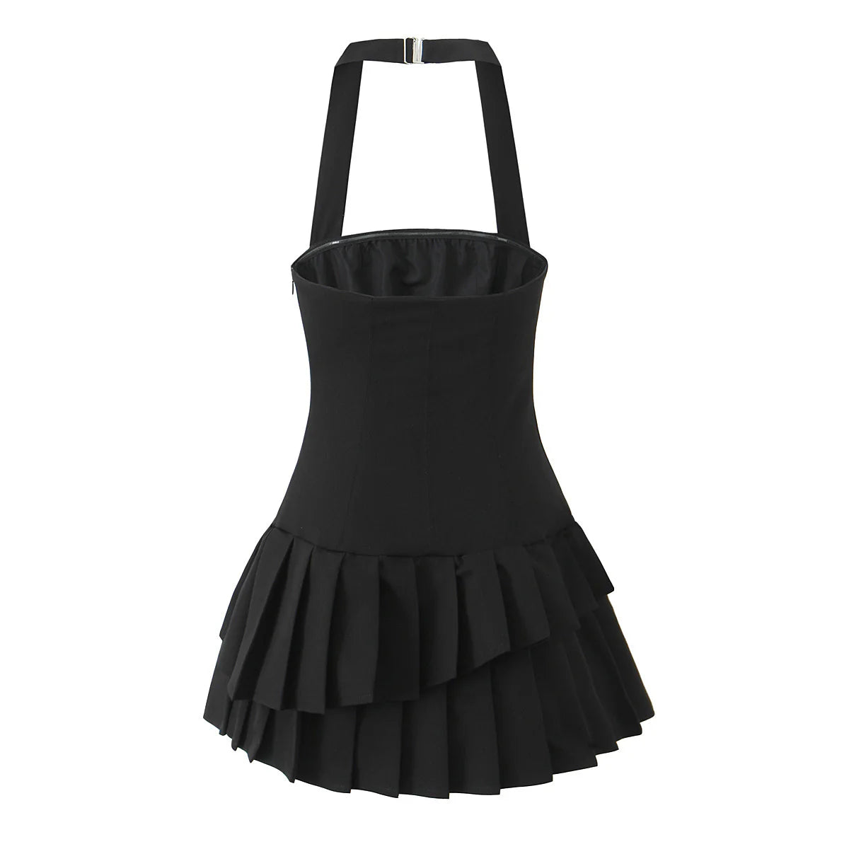 Zaniah Halter Pleated Mini Dress
