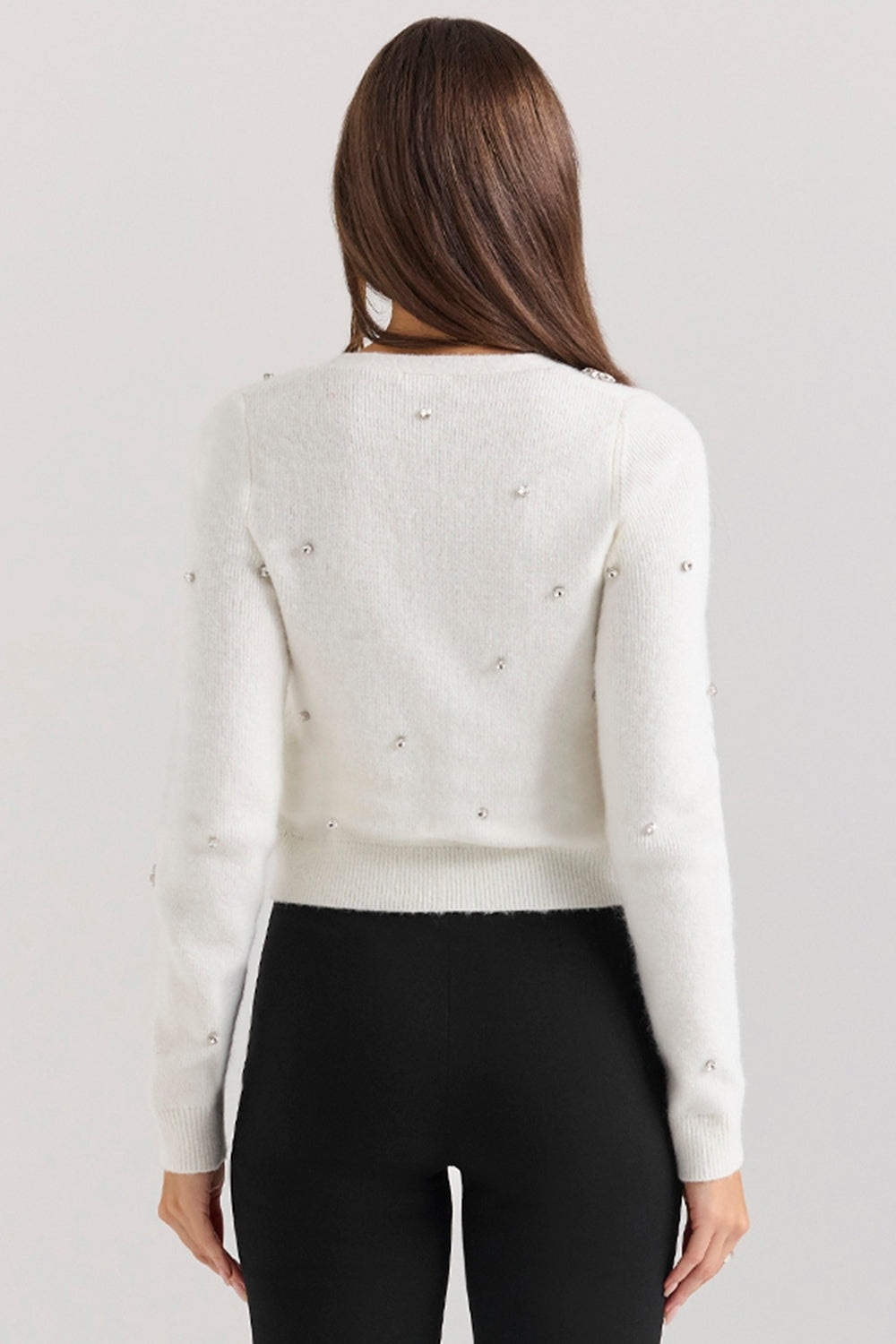 Myracle Rhinestone Bow Cardigan
