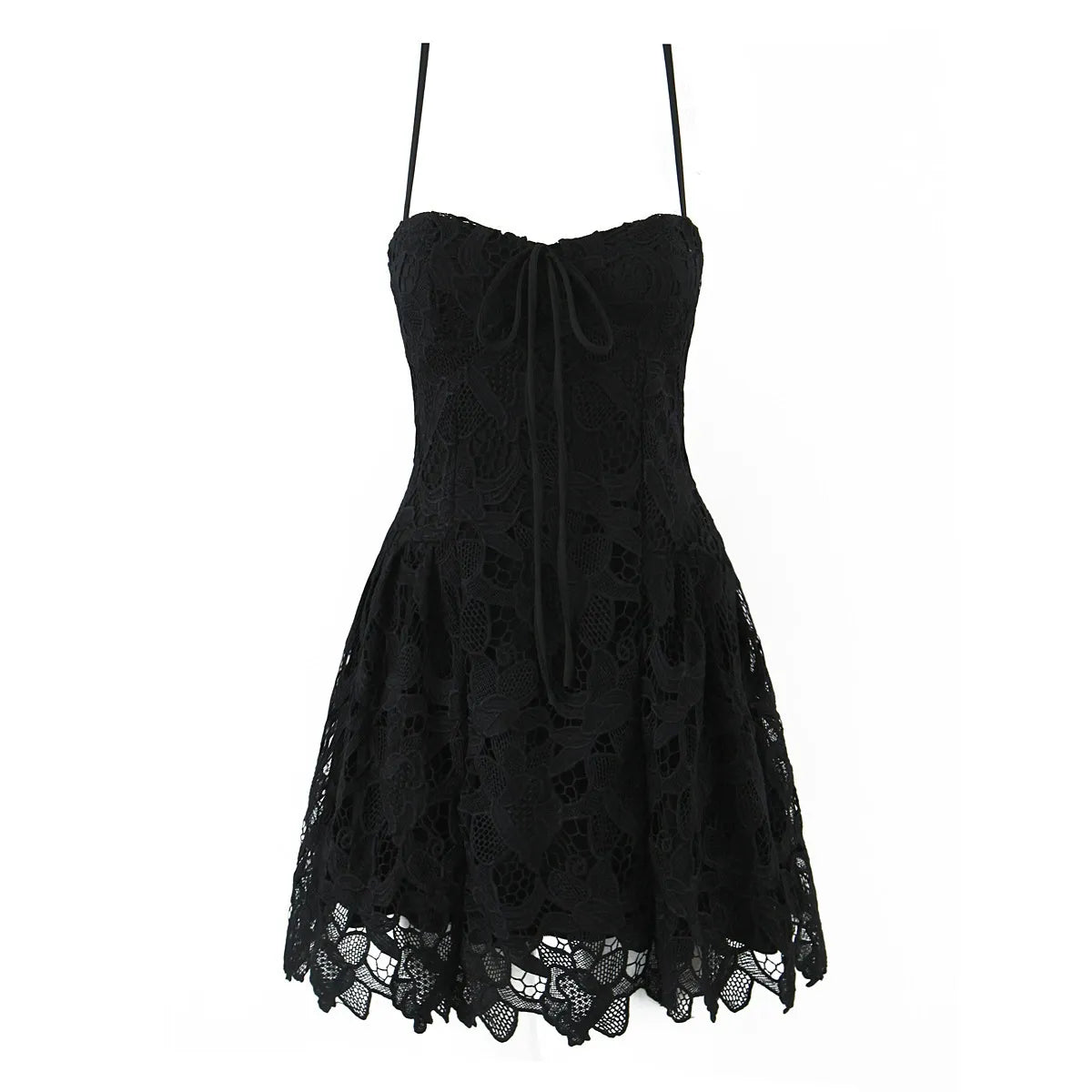 Natalie Cream Lace A-Line Mini Dress