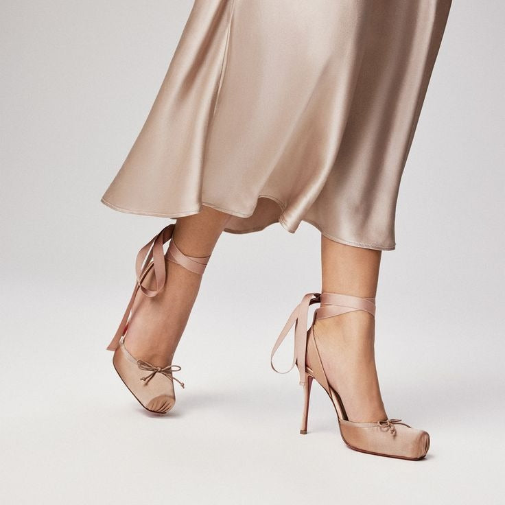 Venice Lace Up Ballet Heels