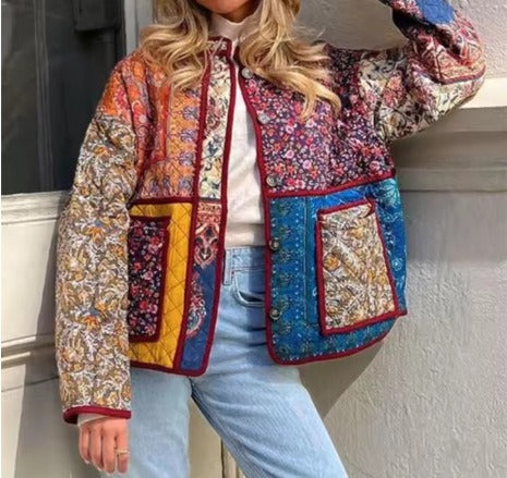 Jia Vintage Patchwork Quilted Jacket