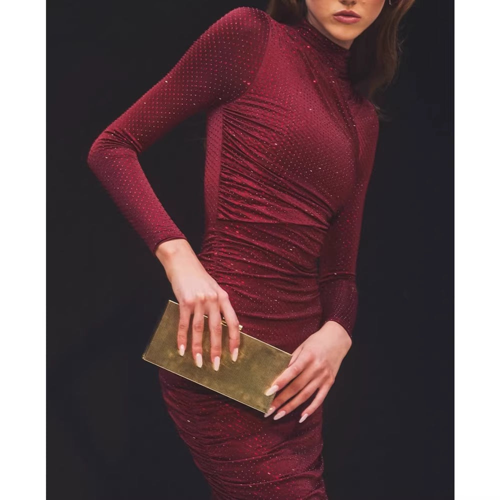 Aine Sparkle Ruched Bodycon Dress