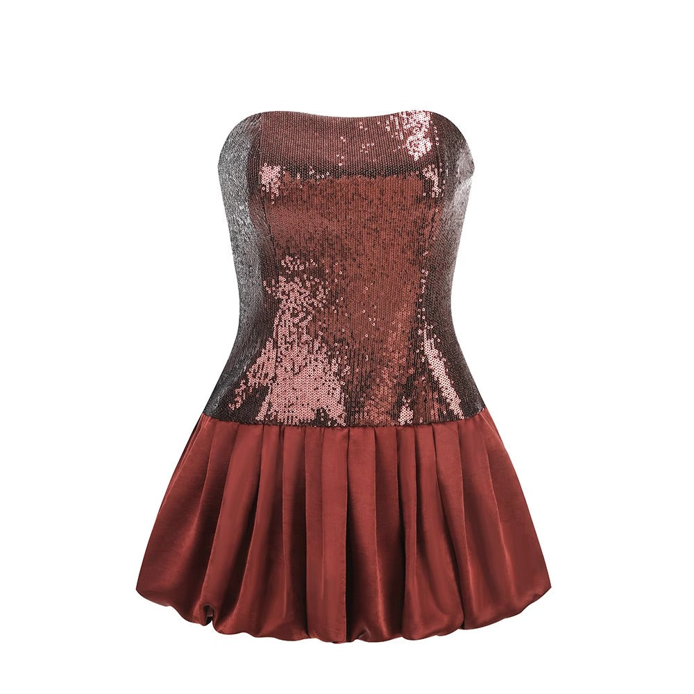 Maebel Strapless Sequin Mini Dress