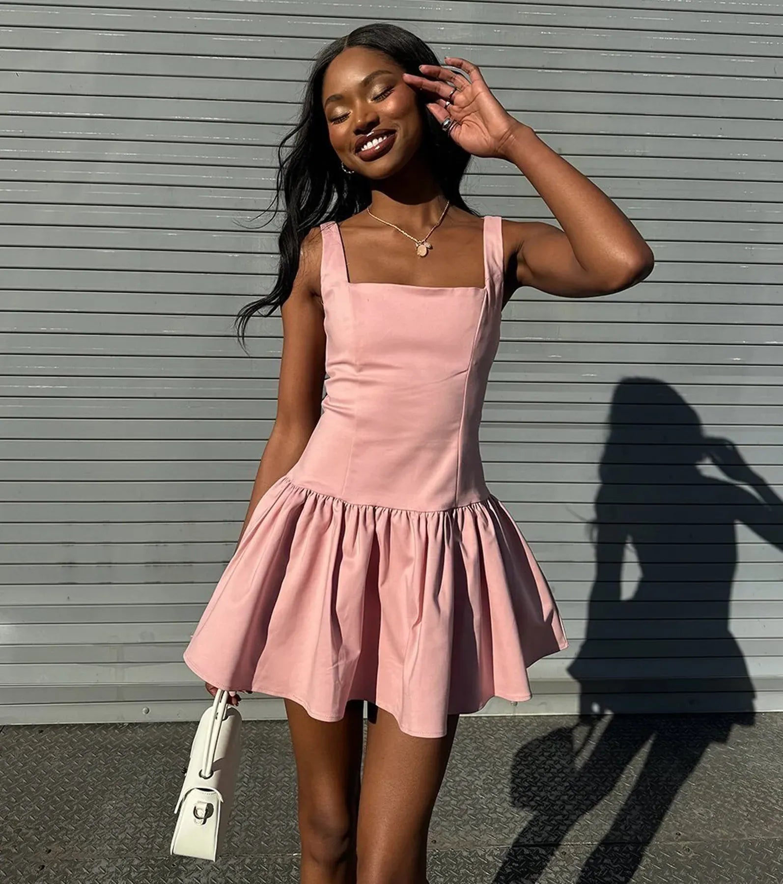 Annette Square Neck Mini Dress