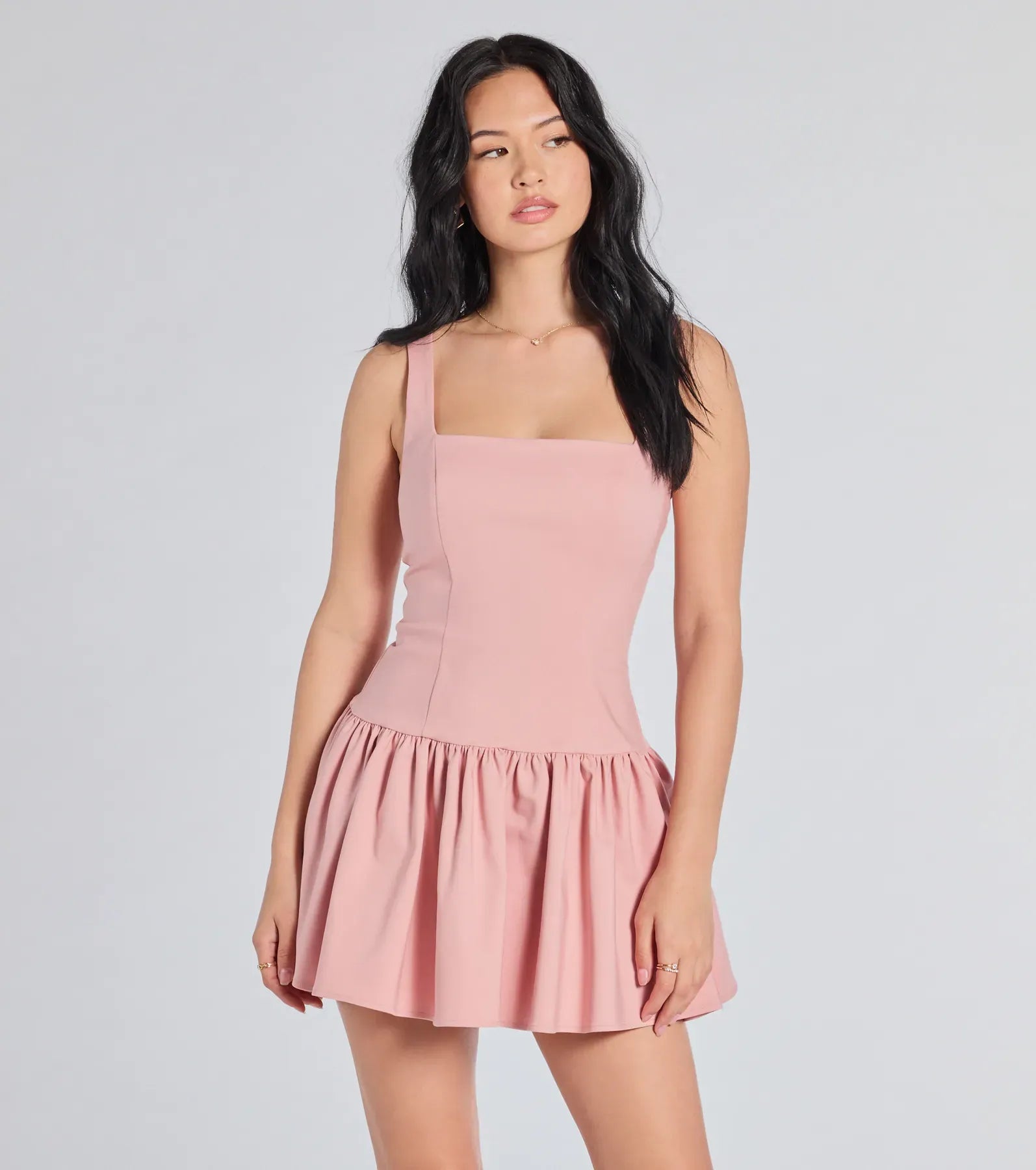 Annette Square Neck Mini Dress