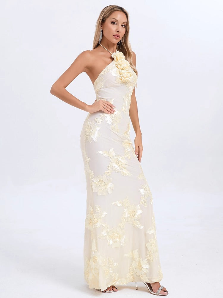 Dua Floral Appliqué Mermaid Dress