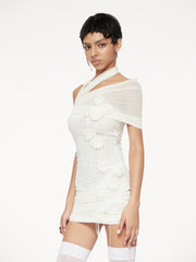 Iona Ethereal Bloom Ruched Mini Dress