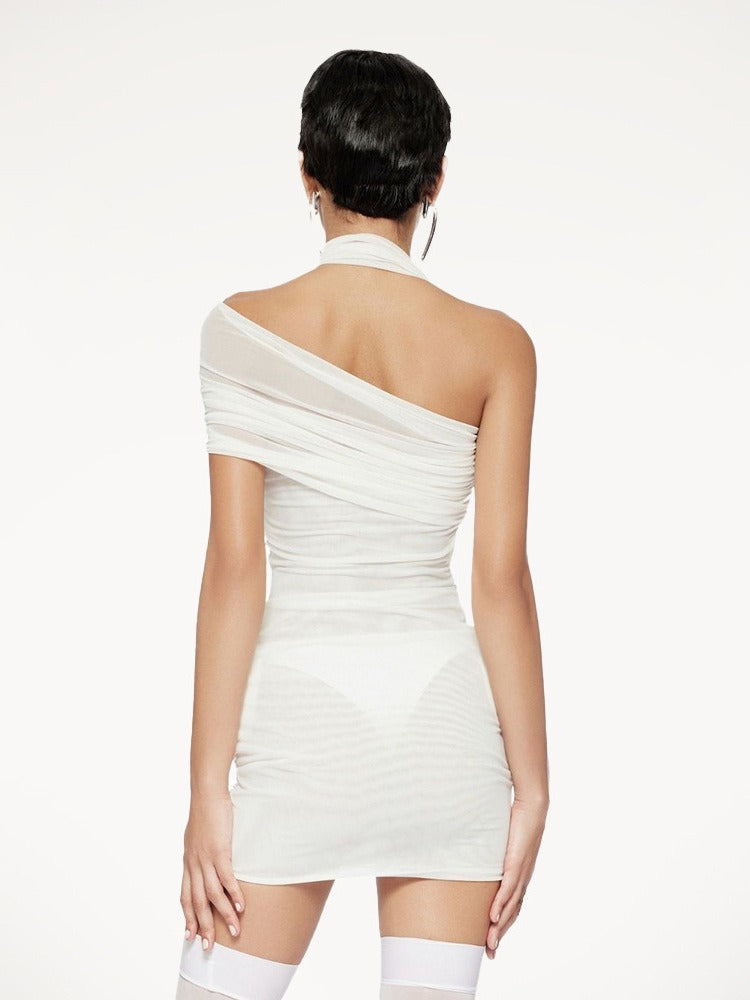 Iona Ethereal Bloom Ruched Mini Dress