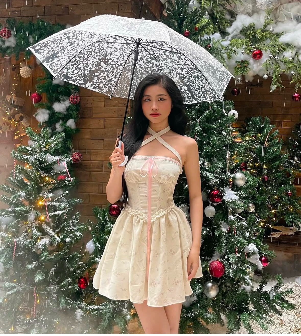 Danna Lace-Up Halter Dress