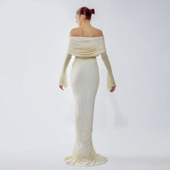 Diem Ruched Off-Shoulder Maxi Dress