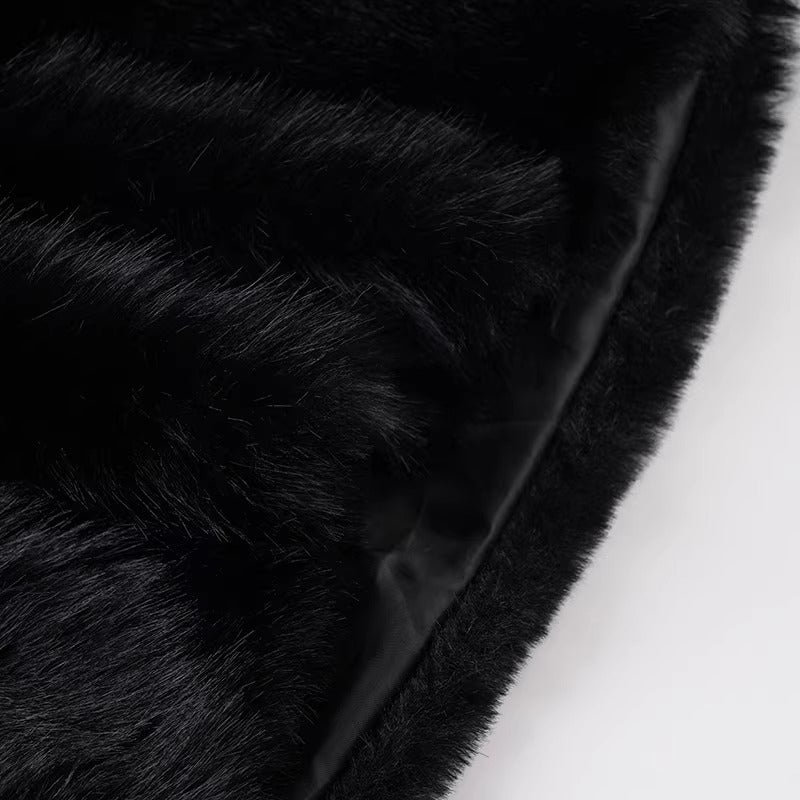 Eldana Furry Low-Rise Mini Skirt