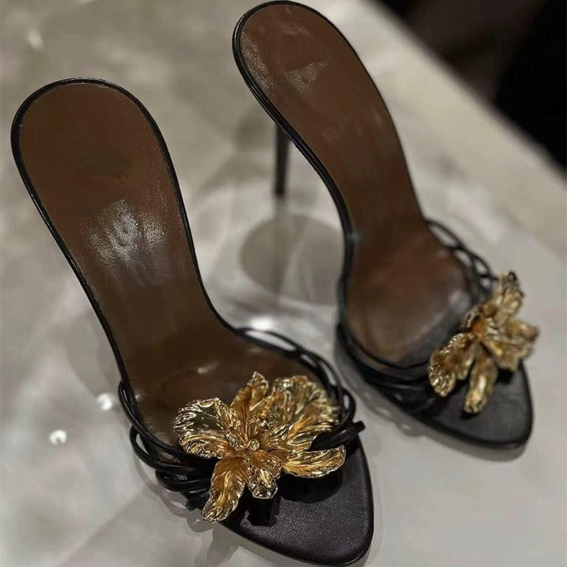 Liesel Flower Heel Mules