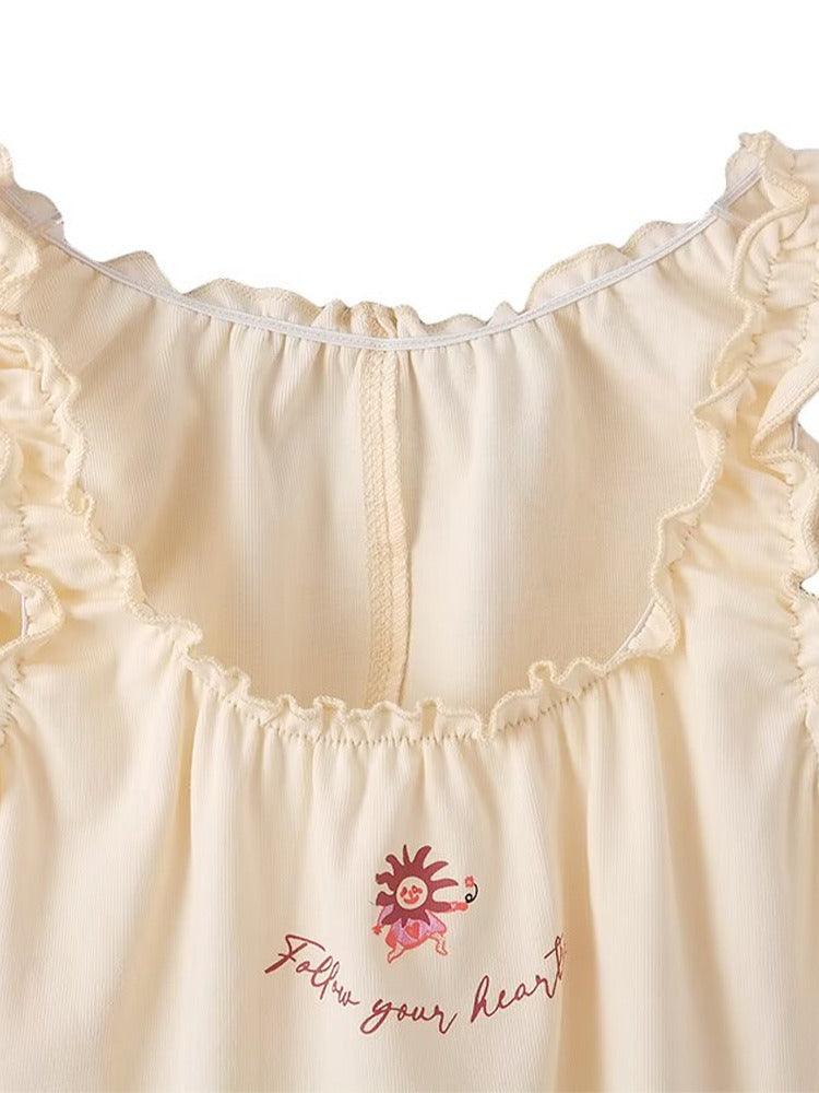 Ayelet Cropped Ruffle Vest