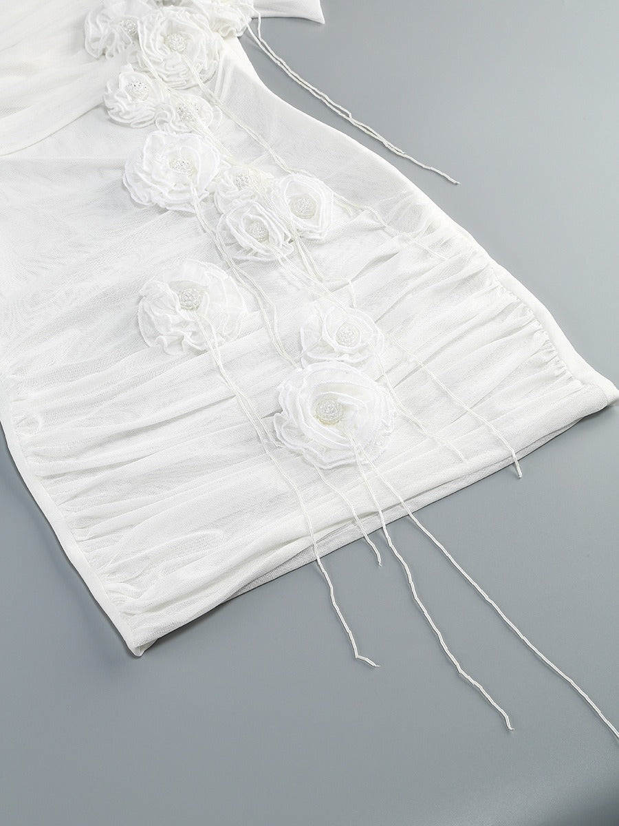 Iona Ethereal Bloom Ruched Mini Dress