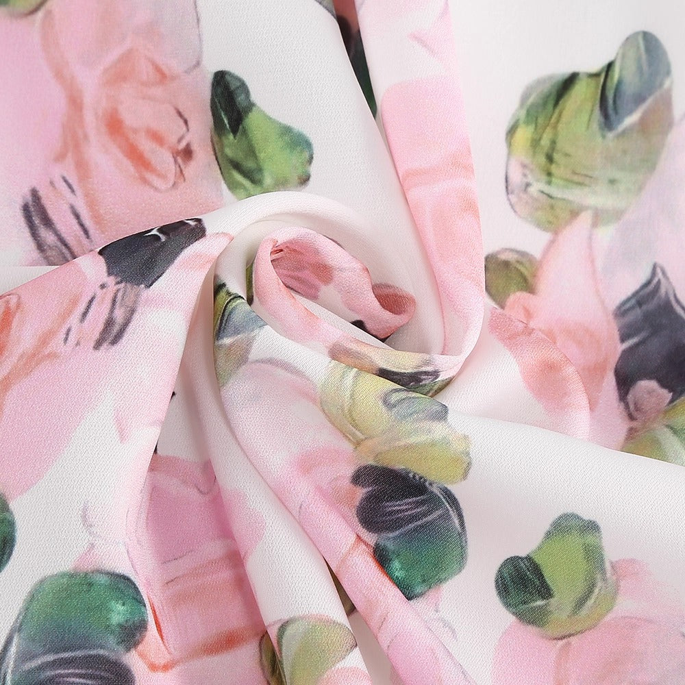 Nina Bow Strap Floral Midi Dress