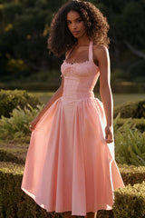 Khali Pleated Halter Midi Dress